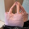2025 новая повседневная пуховая хлопковая сумка женская корейская версия легкая и мягкая наплечная сумка большой вместимости сумка-тоут хлопковая сумка