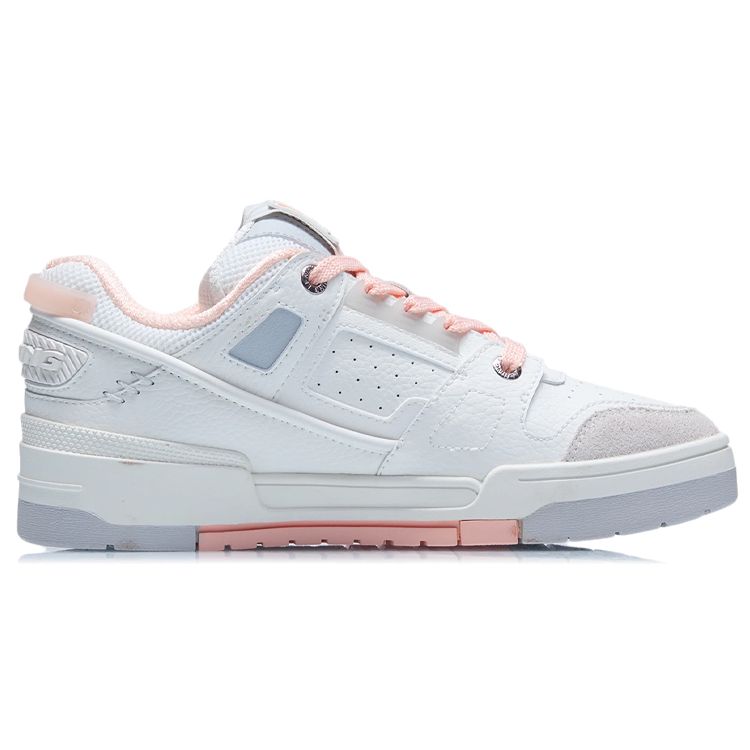 Li-Ning Comfortable Classic Non-Slip Wear-Resistant Low-Top Skate Shoes Women Sneaker White AGCR400-3