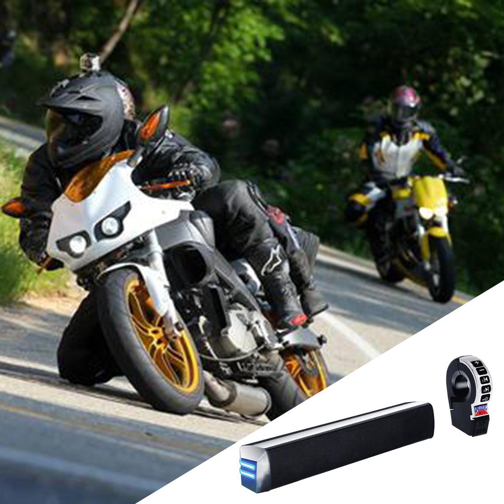 Waterproof Bluetooth-compatible Motorcycle Stereo Speakers Handlebar Mount MP3 Music Player Audio Amplifier Scooter Bike