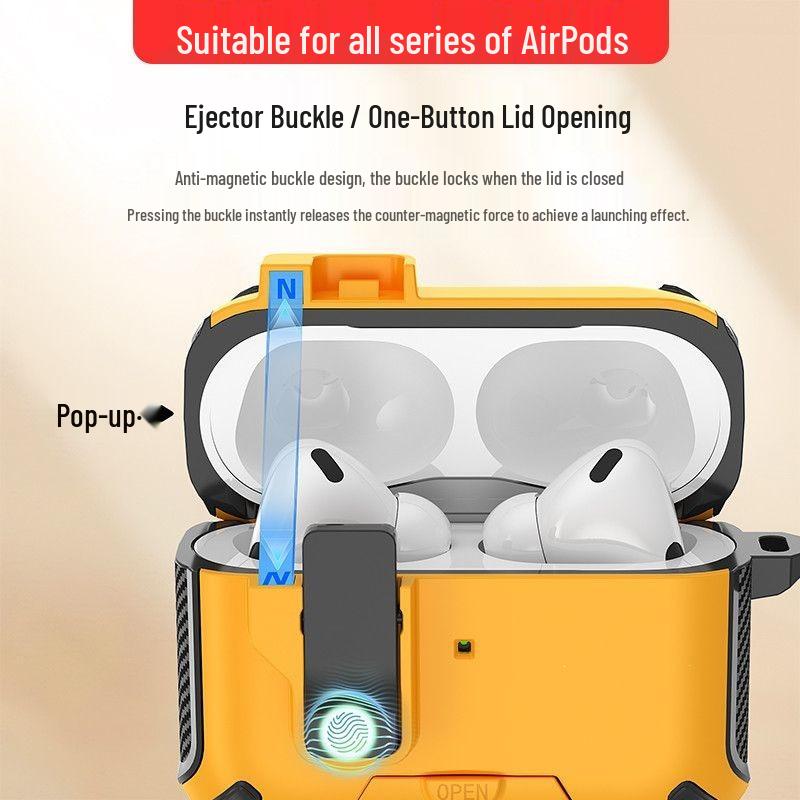 Совместимый с Apple AirPods 4, AirPods Pro 2/3 Защитный Магнитный Чехол - 4-е Поколение, Ударопрочный Дизайн.