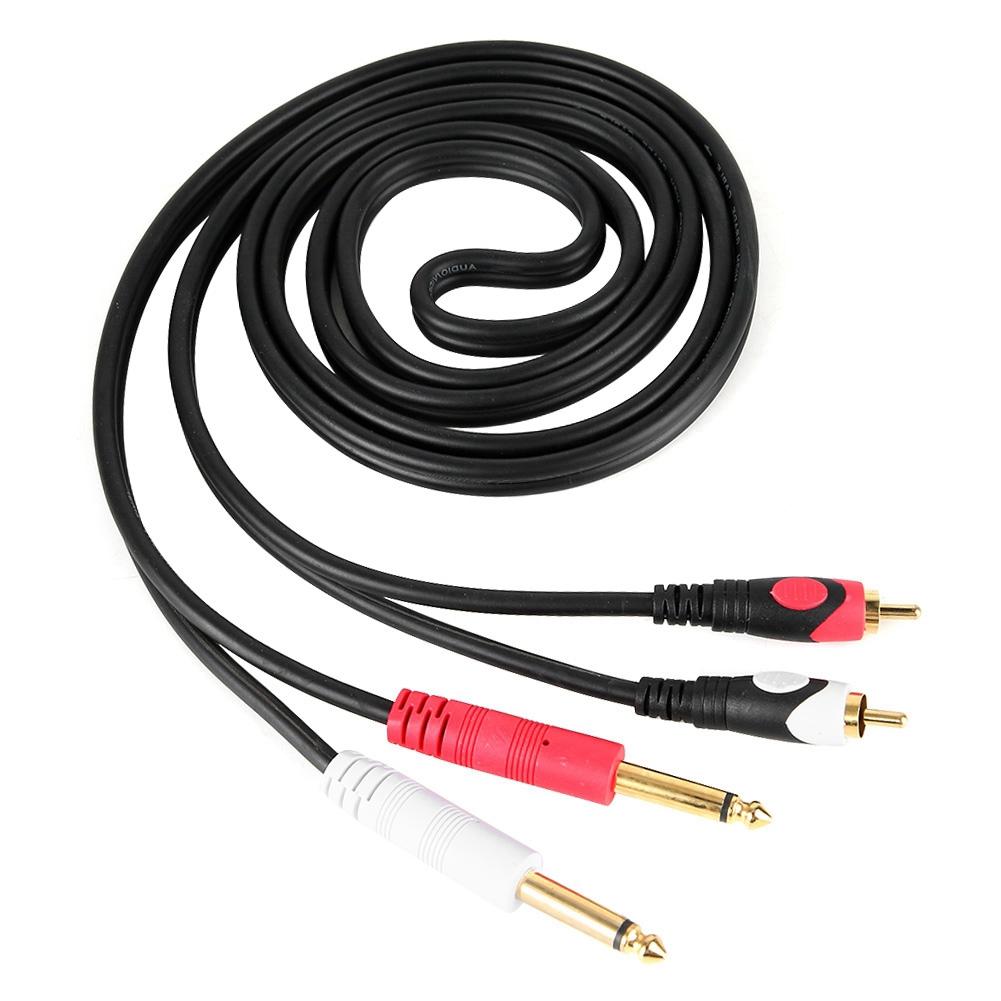 Для 2RCA на двойной интерфейс 6,35 Аудио гитарный кабель Двойной штекерный кабель