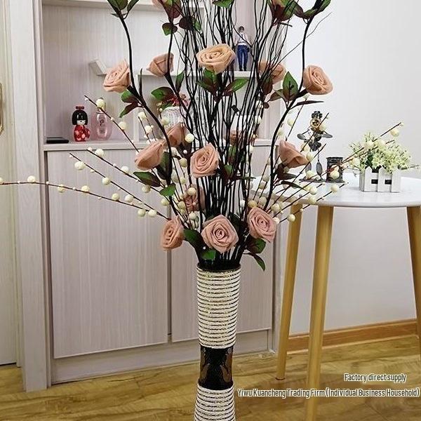 Декоративная искусственная цветочная композиция для телевизора в гостиной, комнатные сушеные цветы, напольный цветочный декор