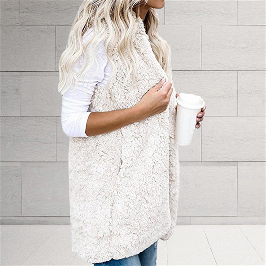 Осенне-зимнее меховое бархатное пальто большого размера, женское модное однотонное жилет без рукавов с капюшоном и карманами, пальто