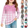 Girls' Long Sleeve Blouse - Round Neck Soft Waist Tunic