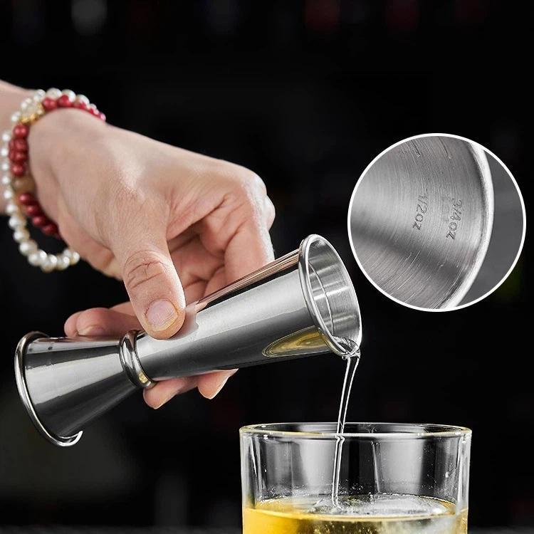304 Stainless Steel Dual-Ended Ounce Measuring Cup Bar Mixing Measuring Cup