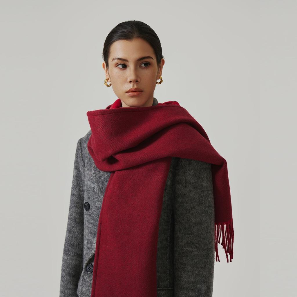 2025 Женский Осень/Зима Новый Двусторонний Шерстяной Плащ С Капюшоном Универсальный Шарф, Высококачественный Шарф, Простая Шаль