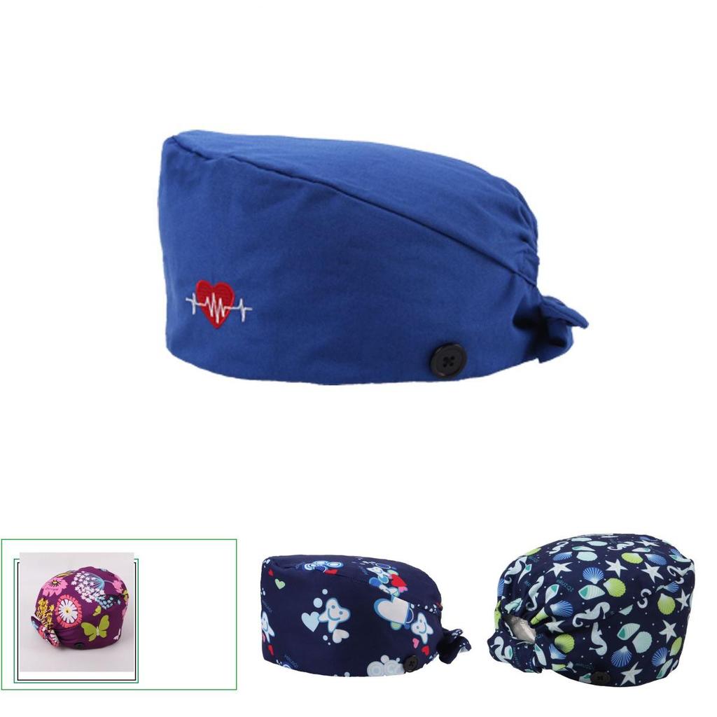 Удобная хлопковая хирургическая шапочка с влагопоглощающей регулируемой посадкой