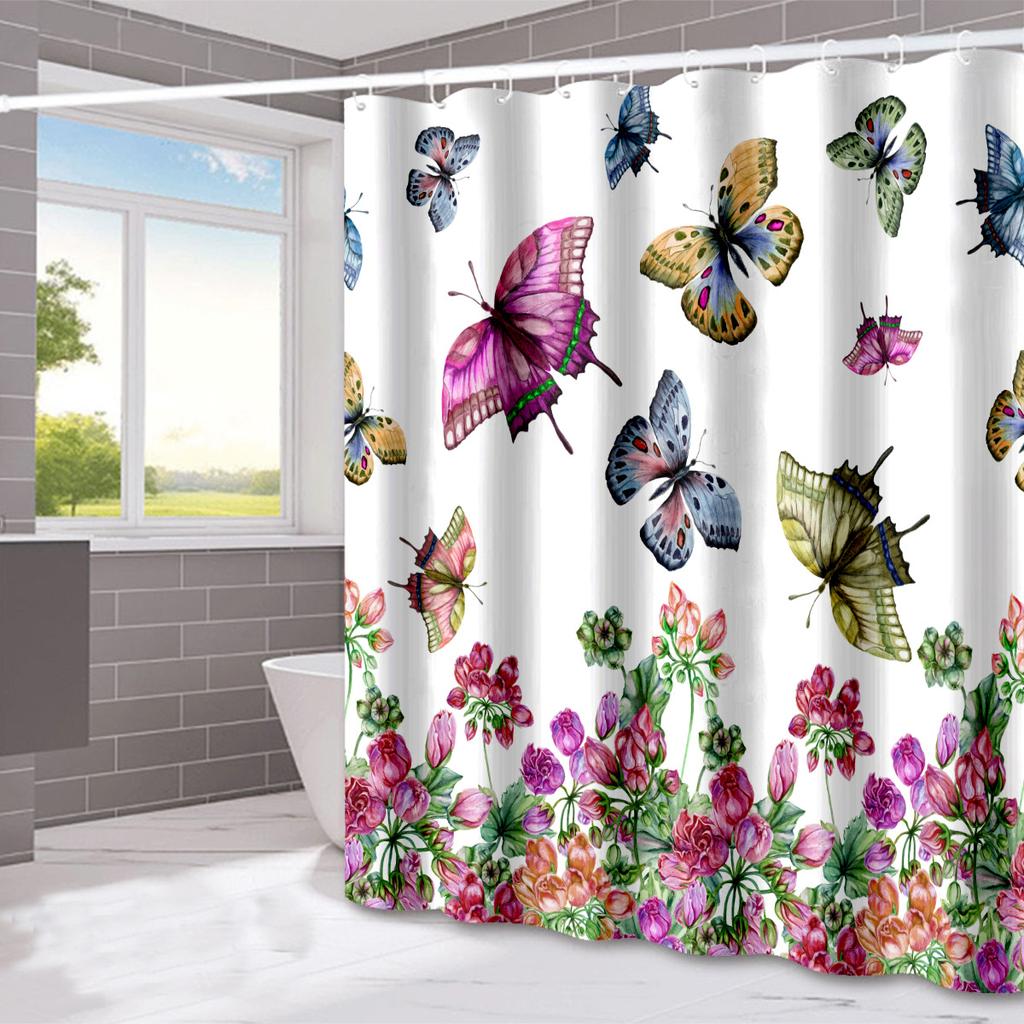 JINRUN Bathroom Thickened Waterproof Curtain Mildew Proof Shower Curtain Shower Partition Curtain Shower Curtain Bathroom Curtain Free Perforation