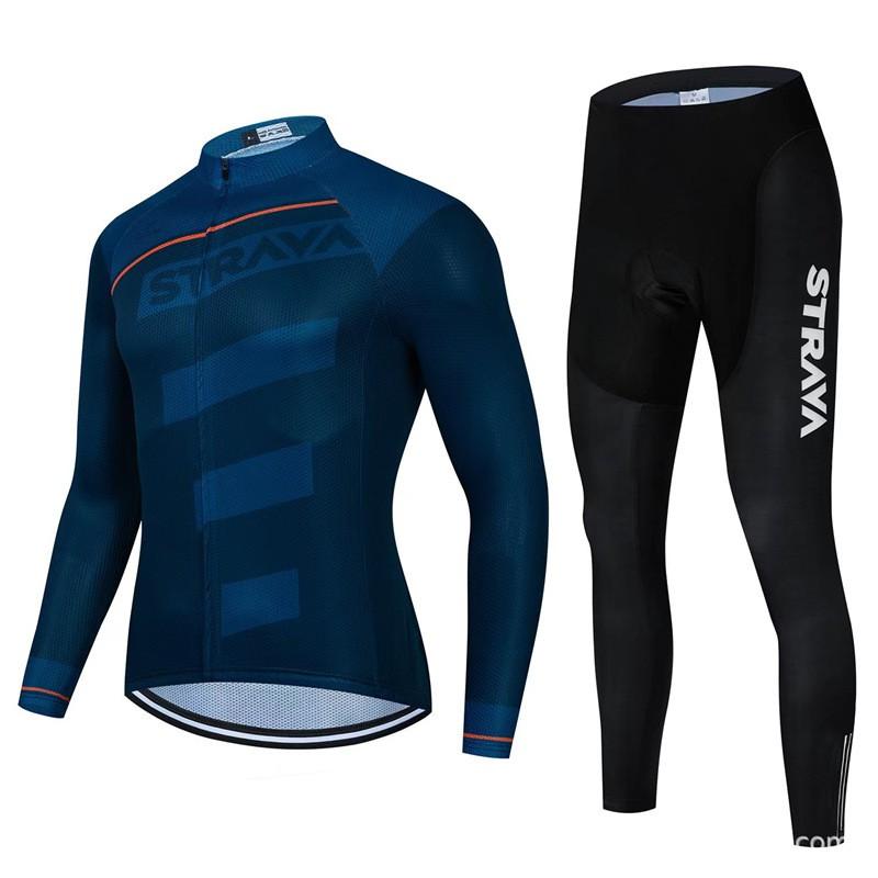 STRAVA Long Sleeve Cycling Jersey Road Mountain Bike Quick Dry Breathable Sportswear