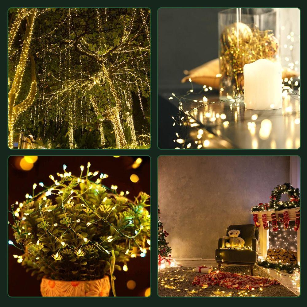 5/10/20ft Battery USB Charging Fairy Lights String Wreath Garland Decor for Indoor Outdoor