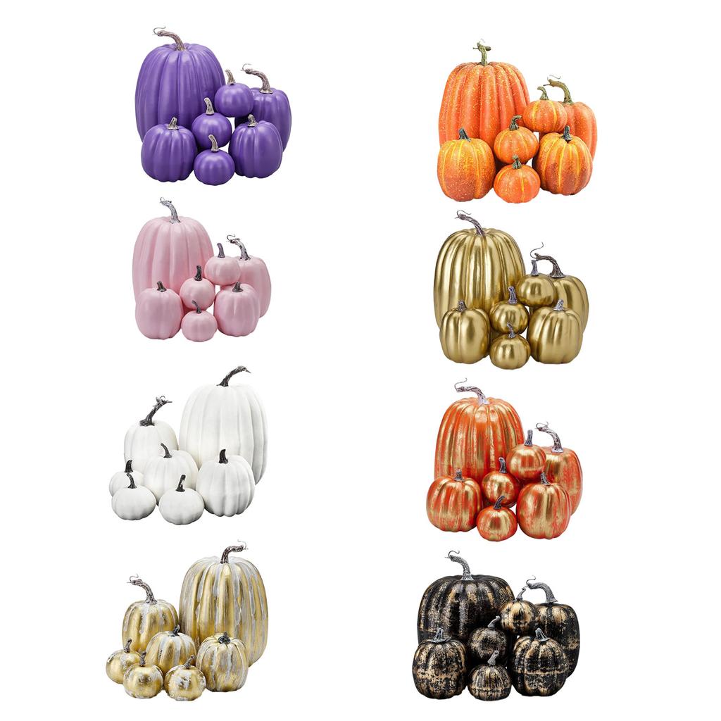 7 шт. Имитация тыквы, глянцевая краска, легкая, креативная, многоразовая, пенопластовая тыква для декора