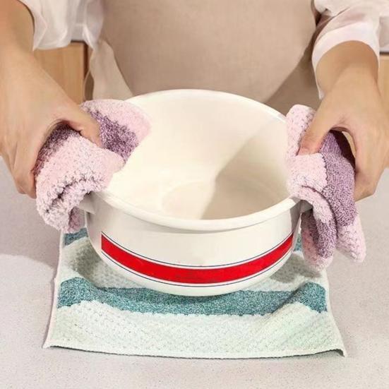 5Pcs/Set Kitchen Towels Super Soft Absorbent Coral Velvet Towels Random Colors Gentle