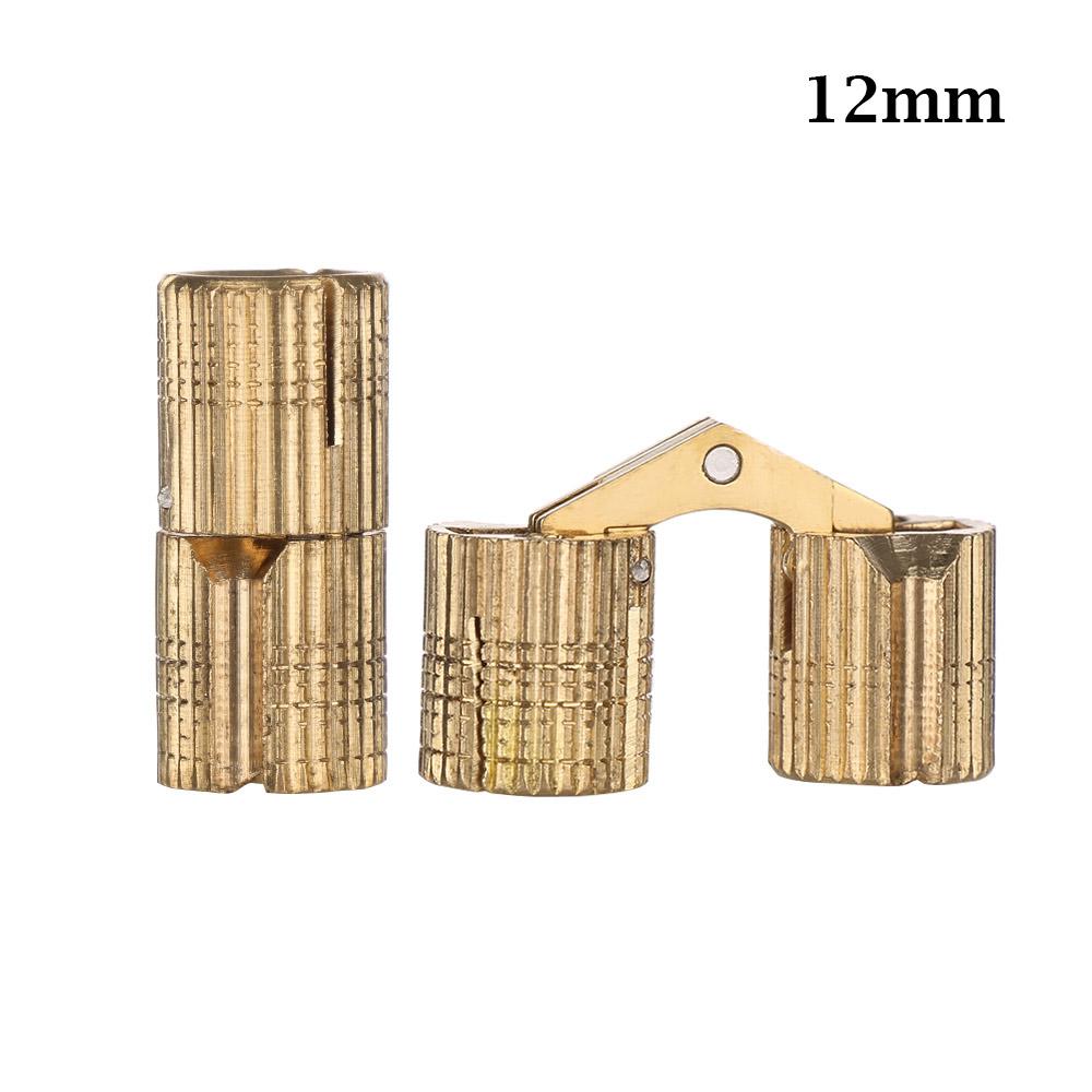 8-18mm Furniture Brass Hinges Concealed Hinges Cylindrical Hinges For Invisible Door Small Closet Cupboard Durable Door Hardware
