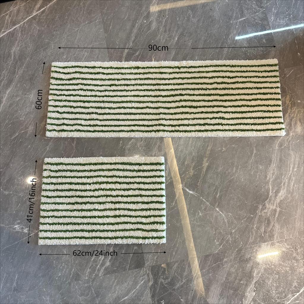 Kitchen and Bathroom Floor Mat, Non-Slip Mat, Ultra-Fine Floor Mat, Soft Absorbent Bathroom Mat, Long Kitchen Mat, Bedside Mat,Striped Door Mat