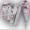 Autumn and Winter Fashion Women Suit Women's Tracksuits Casual Set with A Hood Fleece Sweatshirt Three Pieces Set