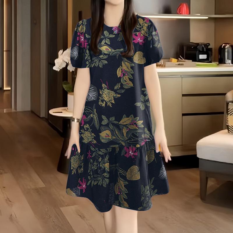 Летняя женская домашняя одежда Ночная рубашка Женские платья с коротким рукавом Свободный крой Ночная сорочка Домашняя одежда Одежда для отдыха Вечернее платье