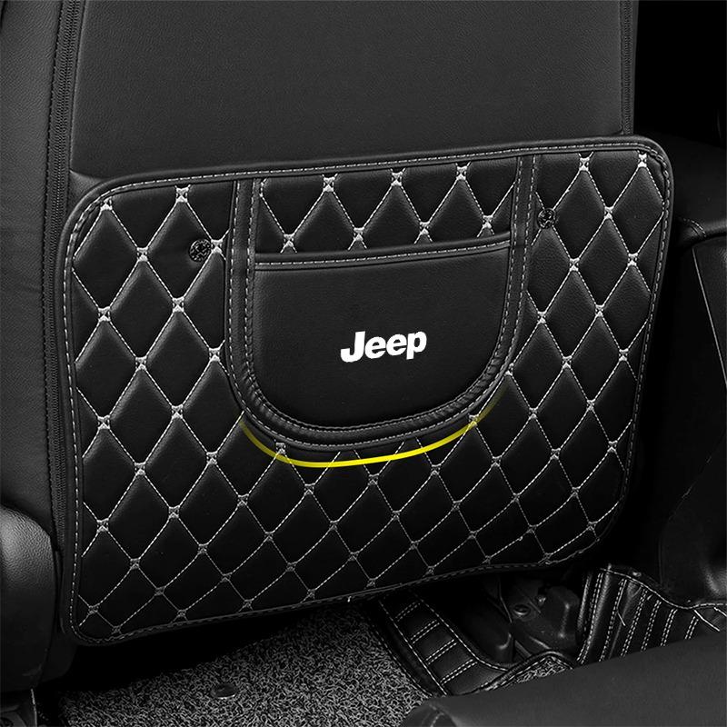 Защитная накладка на спинку сиденья автомобиля из ПУ кожи для Jeep Grand Cherokee WK2 2011-2019 Wrangler YJ TJ JK JL JKU