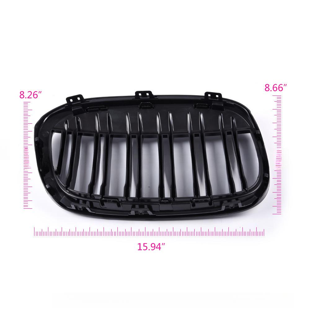 Для BMW X1 F48 F49 Глянцевая черная решетка Автомобильная передняя решетка 'ноздри' Решетки Гоночные решетки Одинарная Двойная линия решетки 2016-2019 Аксессуары