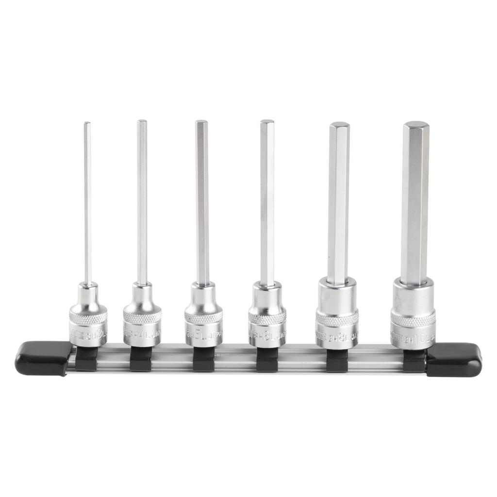 TONE Long Hexagon Socket Set HH306L Drive Angle Contents 6 Items (with Holder) 9.5mm (3/8")