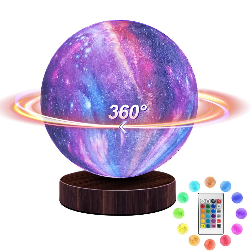 Tekstap Moon Lamp with Remote Control and Touch Control 16 Colors Dimmable Rotatable Moonlight 3D 360° 360° (Star Shape)