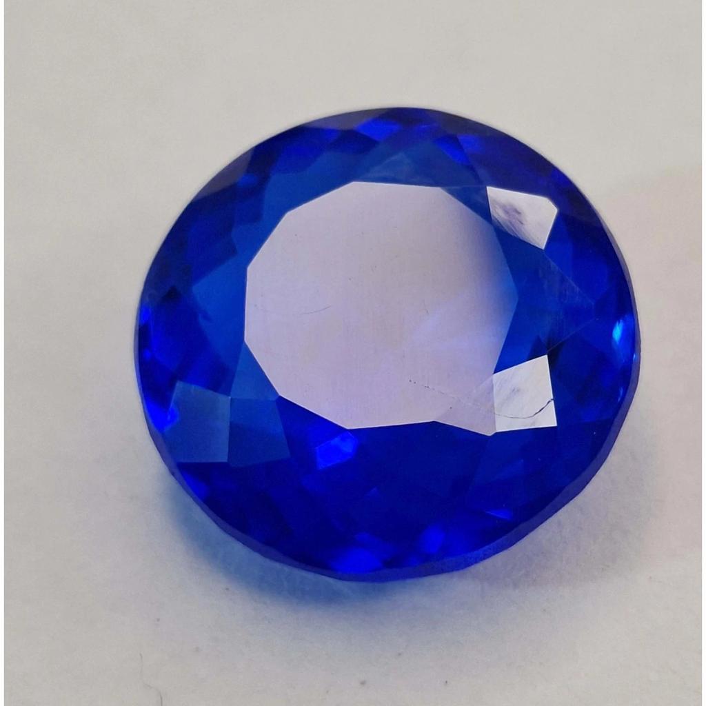 Natural Royal Blue Sapphire 23-25 Ct Round Cut Certified Fabulous Gemstone
