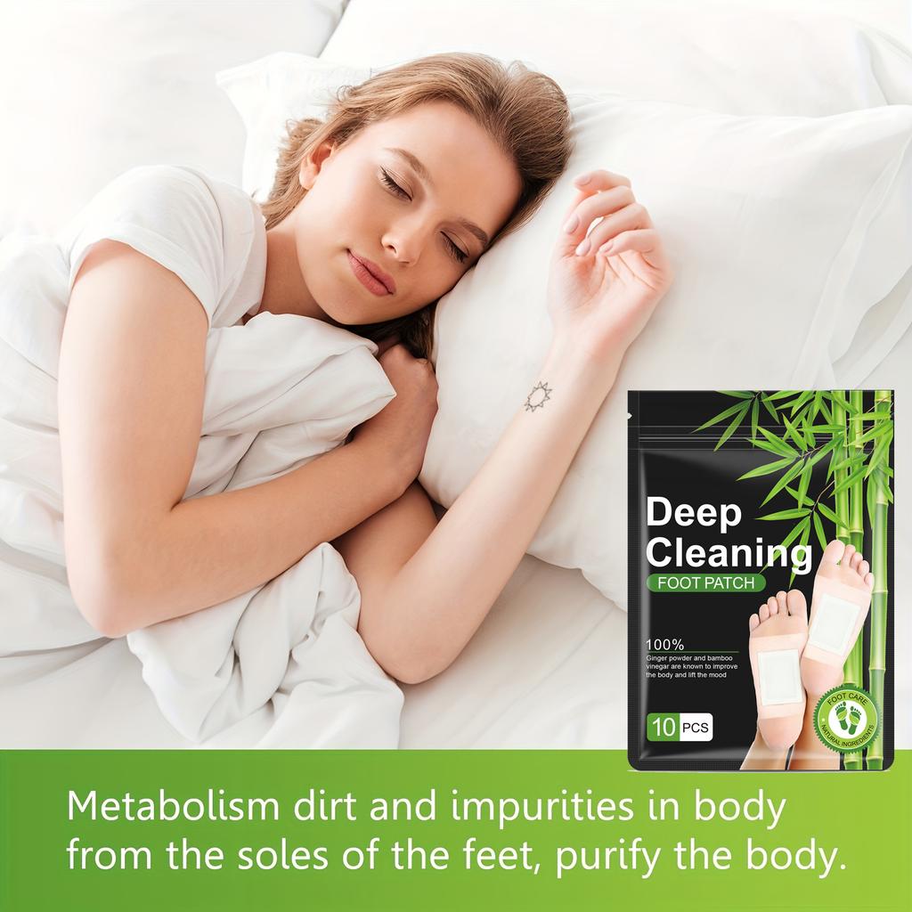 Глубоко очищающие пластыри для ног, подушечки для ног с натуральным бамбуковым уксусом и имбирем