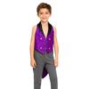 Boys Sparkly Sequins Medieval Vest Front Zip Victorian Waistcoat Circus Tailcoat Halloween Costume