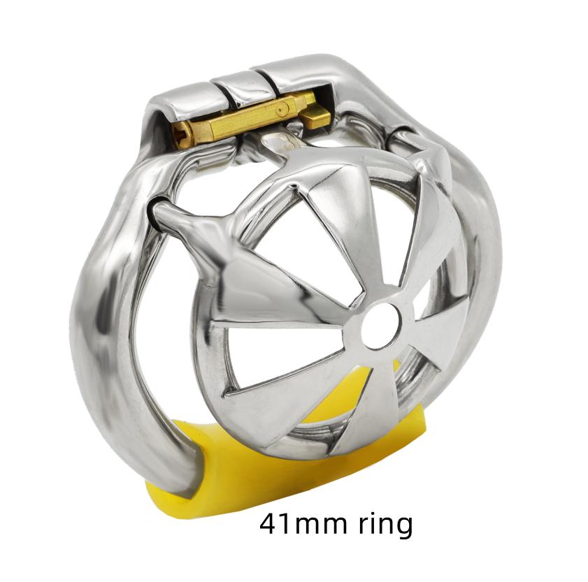Супермаленькое мужское устройство целомудрия из нержавеющей стали, эргономичная клетка для члена с опорным кольцом, кольцевой замок на пенисе, пояс верности с невидимым замком M146