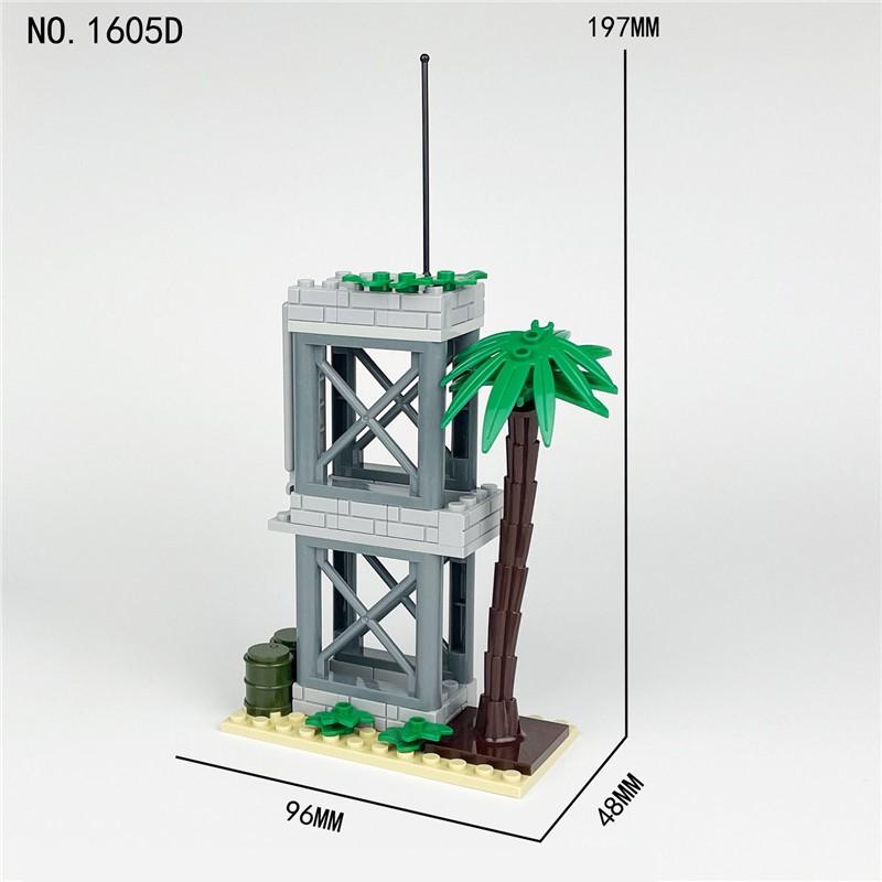 Конструктор MOC City Военная сторожевая башня Строительные кубики Полевой командный пункт Блоки Игрушки, идеально подходящие для детей Мальчиков Рождественский Подарок на День Рождения