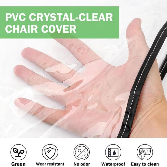 2 шт. чехла для парикмахерских кресел, водонепроницаемые защитные чехлы для салонных сидений, прозрачные чехлы для парикмахерских кресел, для большинства стандартных кресел, спа-кресел