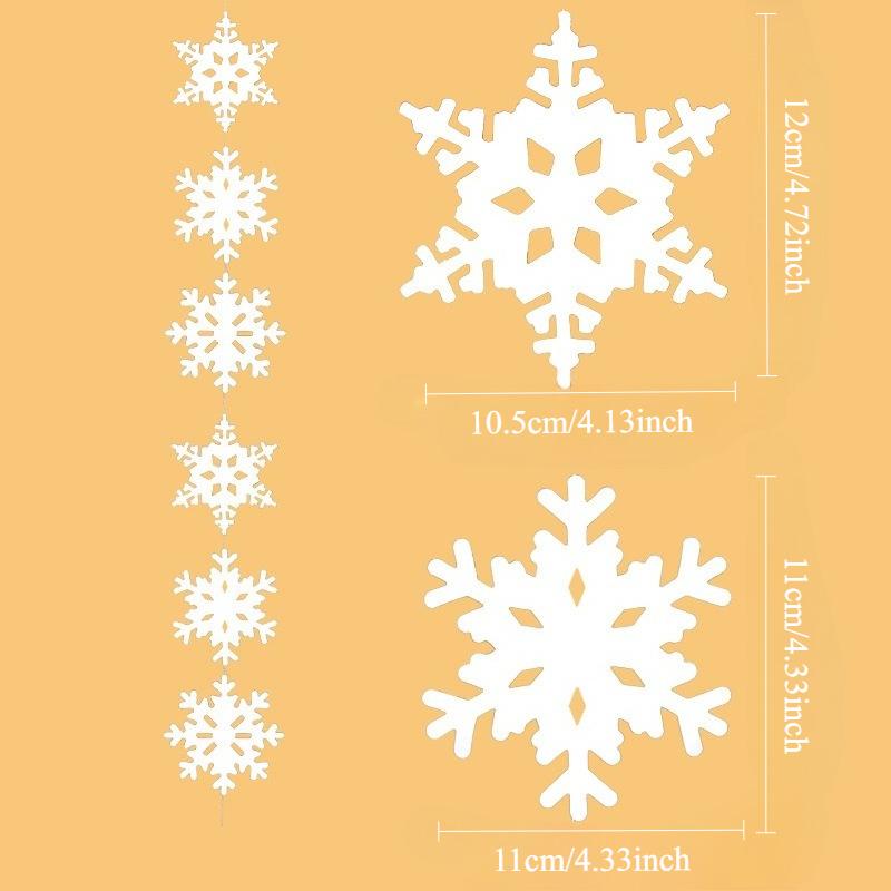 Snowflake Garland Christmas Tree Hanging Ornaments, Party Venue Decoration,Window Stickers,Xmas Holiday Snowflake Festival Decor