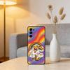 Cute Retro Rainbow Pony Phone Case For Samsung S25,S24,S21,S22,S23,S30,Ultra,S20,Plus,Fe,Soft Silicone Black Cover
