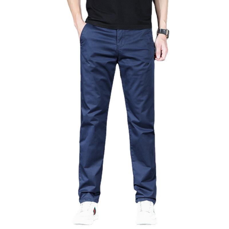 Мужские удобные повседневные брюки на весну и осень, мужские деловые брюки с начесом, негладильные эластичные брюки, свободные прямые мужские брюки-трубы