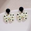 1 Pair Cute Elegant Women Earrings Faux Pearl Bow Knot Drop