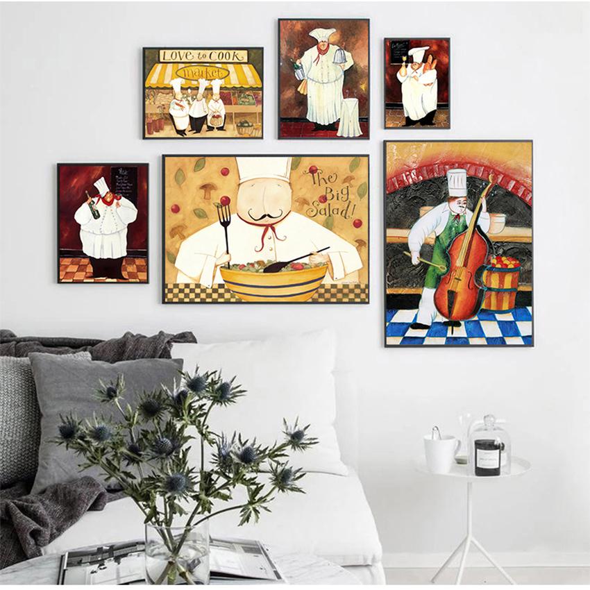 Кофейня холст украшение дома без рамки мультфильм аниме ресторан живопись пекарня повар плакат кухня настенная живопись печать картина