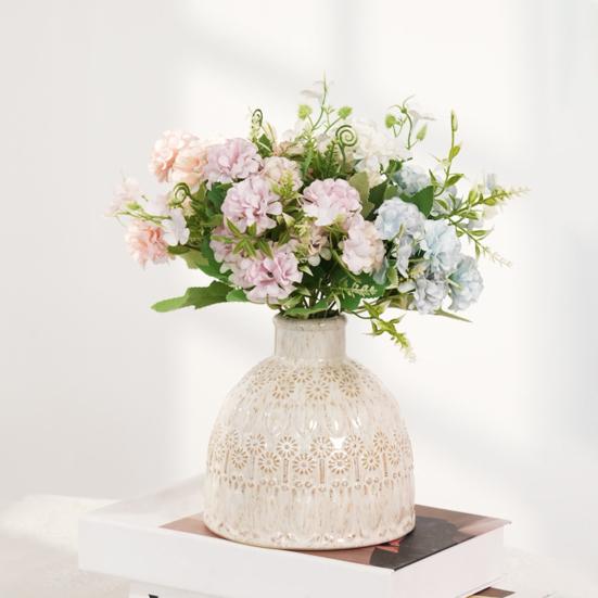 Букет искусственных цветов гортензии 9 голов Искусственный цветок гортензии со стеблем Поддельные гортензии Цветочная композиция для декора дома, свадьбы, вечеринки