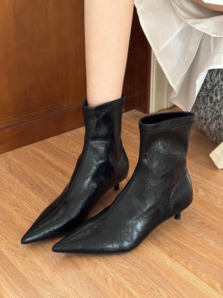 Удобный и простой в носке! Ретро коричневые мягкие кожаные кошачьи и короткие ботинки женские новые осенние ботинки на низком каблуке