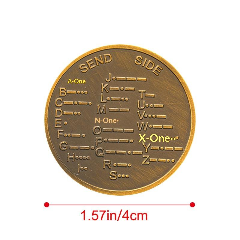 1Pcs Morse-Code Learning Tools For Novice Radio Enthusiasts And History Buffs Morse-Code Training Coin Commemorative Badge
