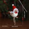 Cute Fluffy Plush Bird Christmas Tree Ornament Furry Foam Bird Figurine with Red Hat And Scarf for Desk Holiday Decoration