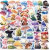 50 Cartoon Mushroom Stickers for Guitar, Notebook, and Suitcase - DIY Waterproof Decor
