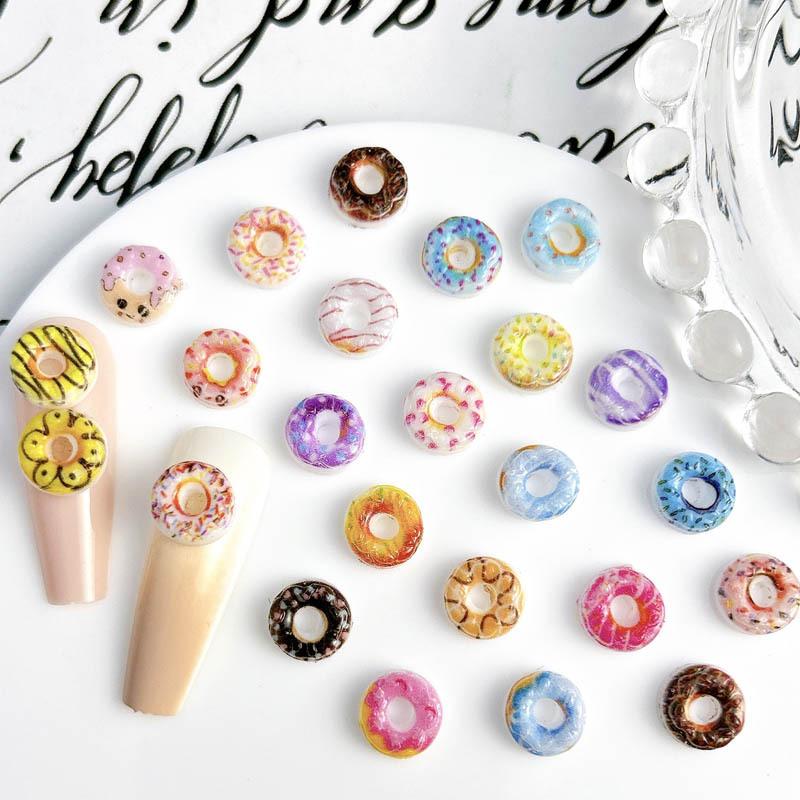 Internet Celebrity Donut Nail Art Accessories Cute Luminous Imitation Dessert DIY Cream Glue Nail Art Decorations Nail Art Accessories