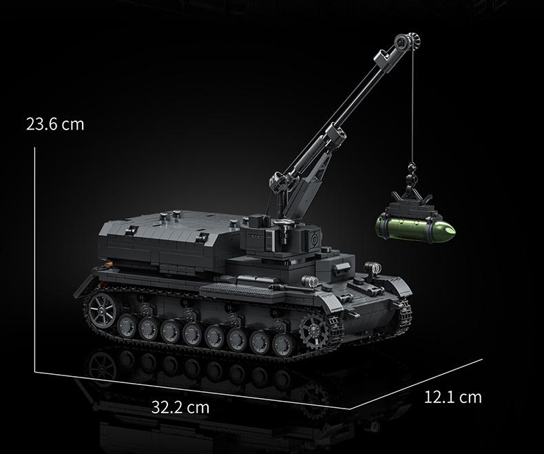 Совместимый с LEGO Вторая мировая война 1:28 Строительный набор 'Миномет Karl-Gerät и тележка с боеприпасами'
