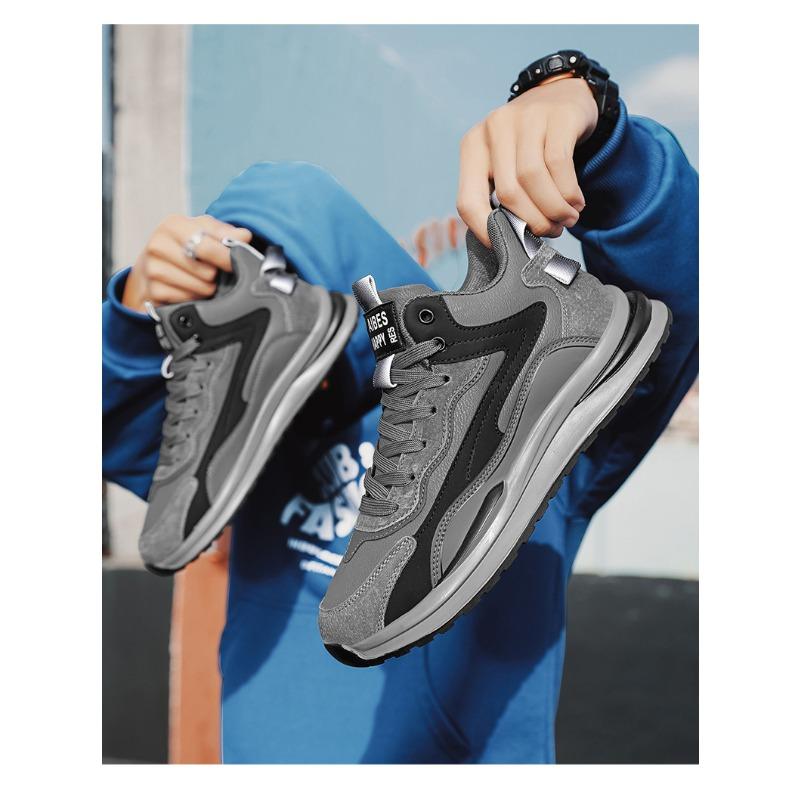 Mens Breathable Waterproof Leather Surface Casual Sports Fashion Versatile Dad Sneakers