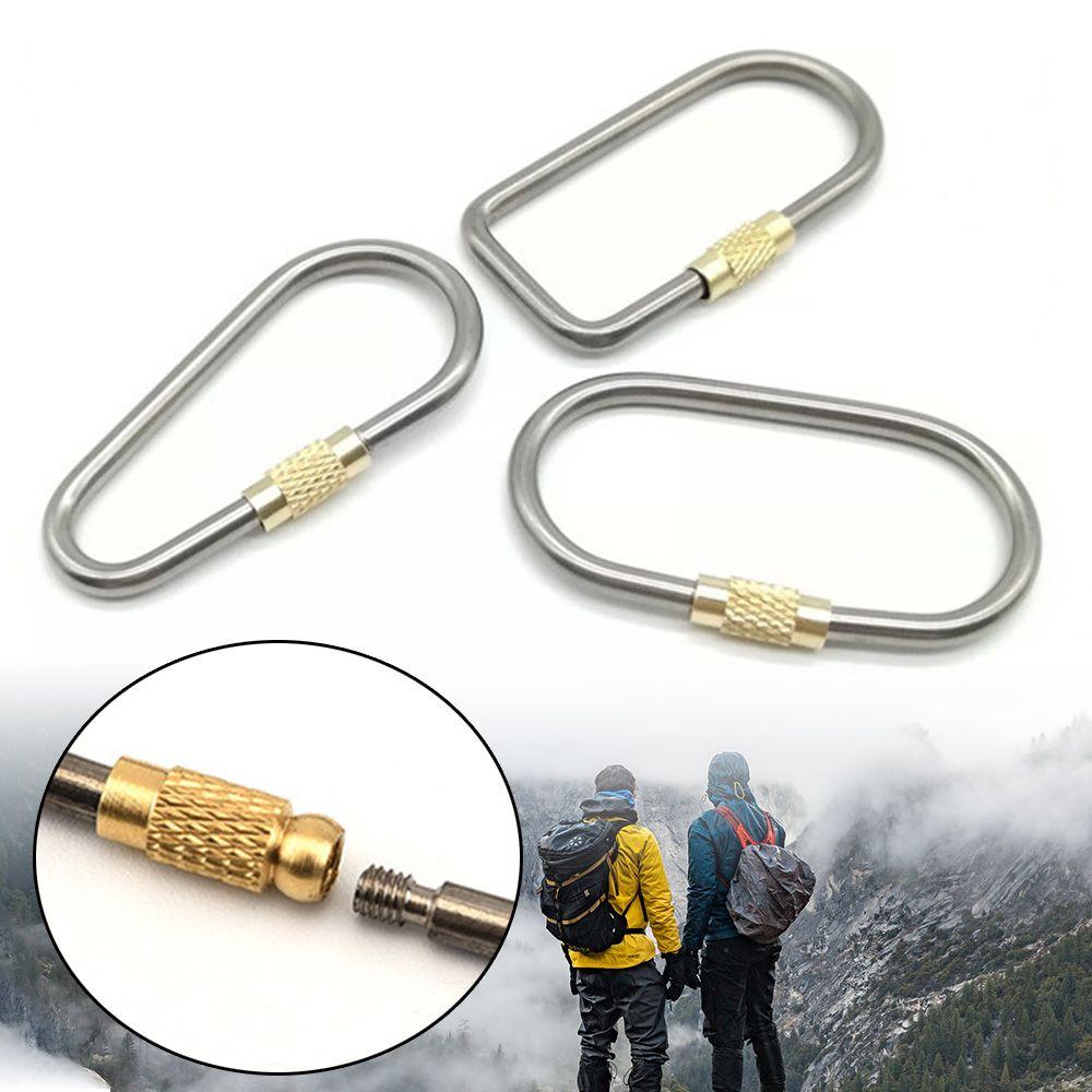 Portable Outdoor Camping Carabiner TC4 Titanium Keychain Lightweight Hanging Buckle Backpack Buckle