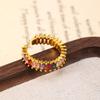 Geometric Design Women Finger Ring Tiny French Vintage Ring Colored Zircon Rings  Party