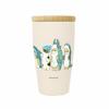 Toa Metal Mofusand Stainless Steel Tumbler with Wooden Lid, 350ml, "Shark Cat" Design, 53-2094, Beige