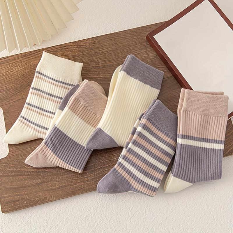 5 Pairs Socks Comfy & Breathable Mid Tube Socks for Women
