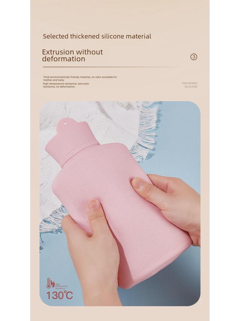 Silicone Hot Water Bottle 1L - Large, Dual Use for Heating and Cooling