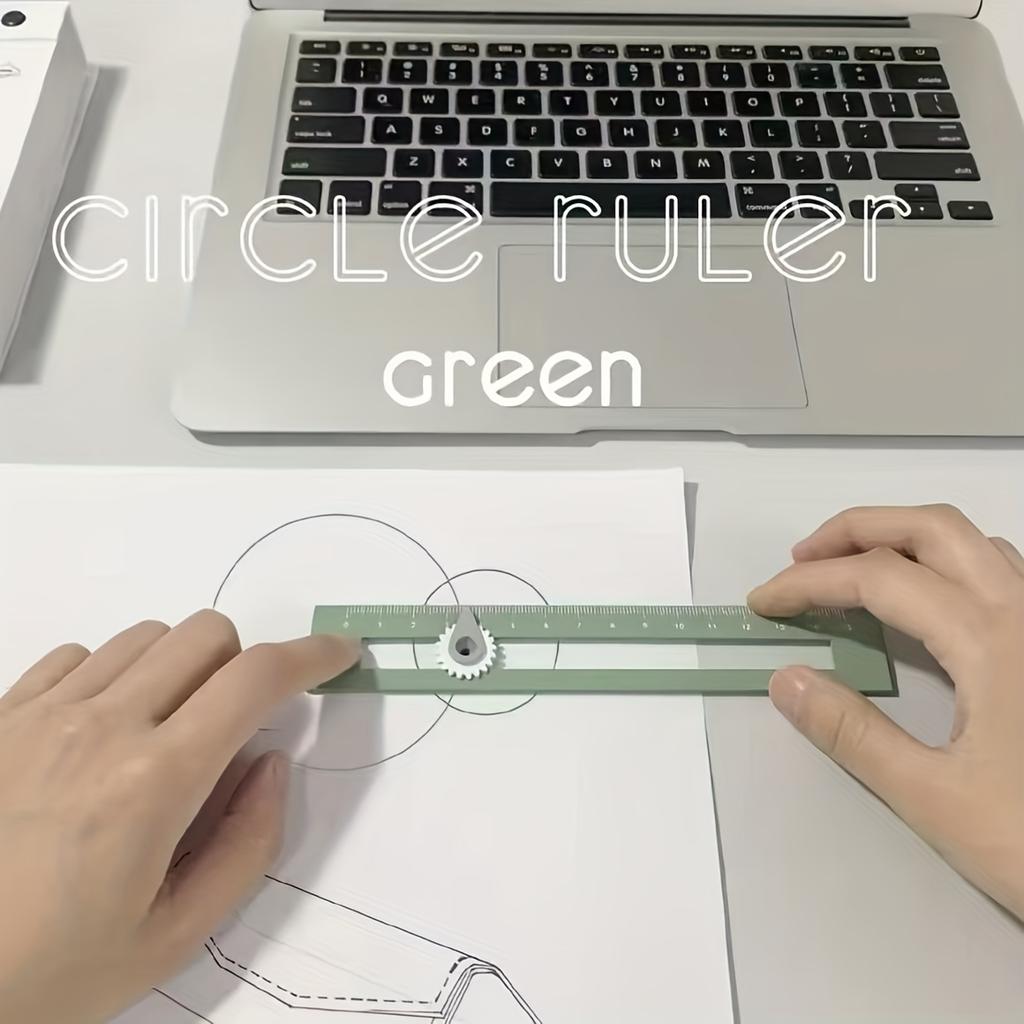 1 шт. 2-в-1 Циркуль и линейка - Многофункциональный инструмент для геометрического рисования с линейкой с двойной шкалой и регулируемым циркулем для школы, офиса