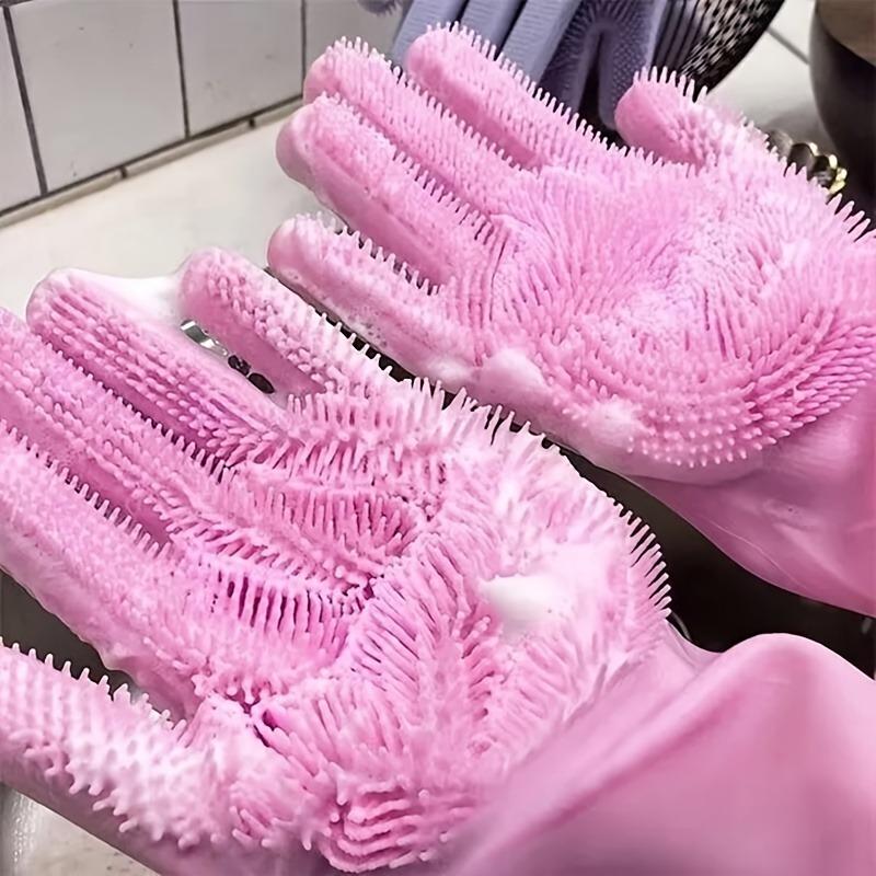 Pet Silicone Gloves Bath Massage Hair Removal Gloves Cat and Dog Bath Brush Anti-scratch Anti-bite Dishwashing Gloves